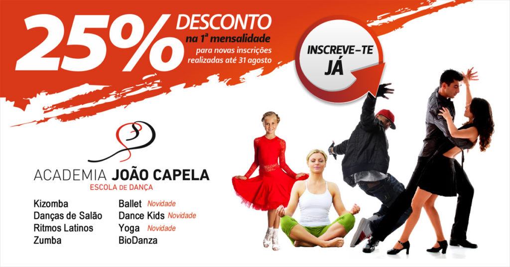 25% de Desconto nas Aulas de Dança da Academia João Capela